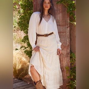 Lovestitch “Wishful” Lace Bohemian Maxi Skirt